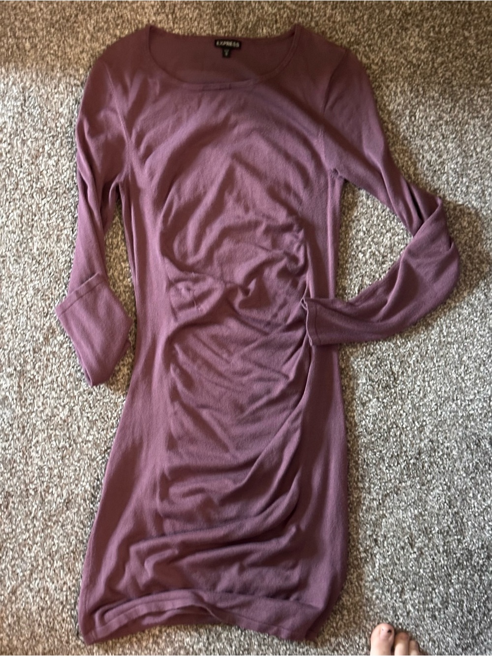 Express Mauve Long Sleeve Bodycon Dress